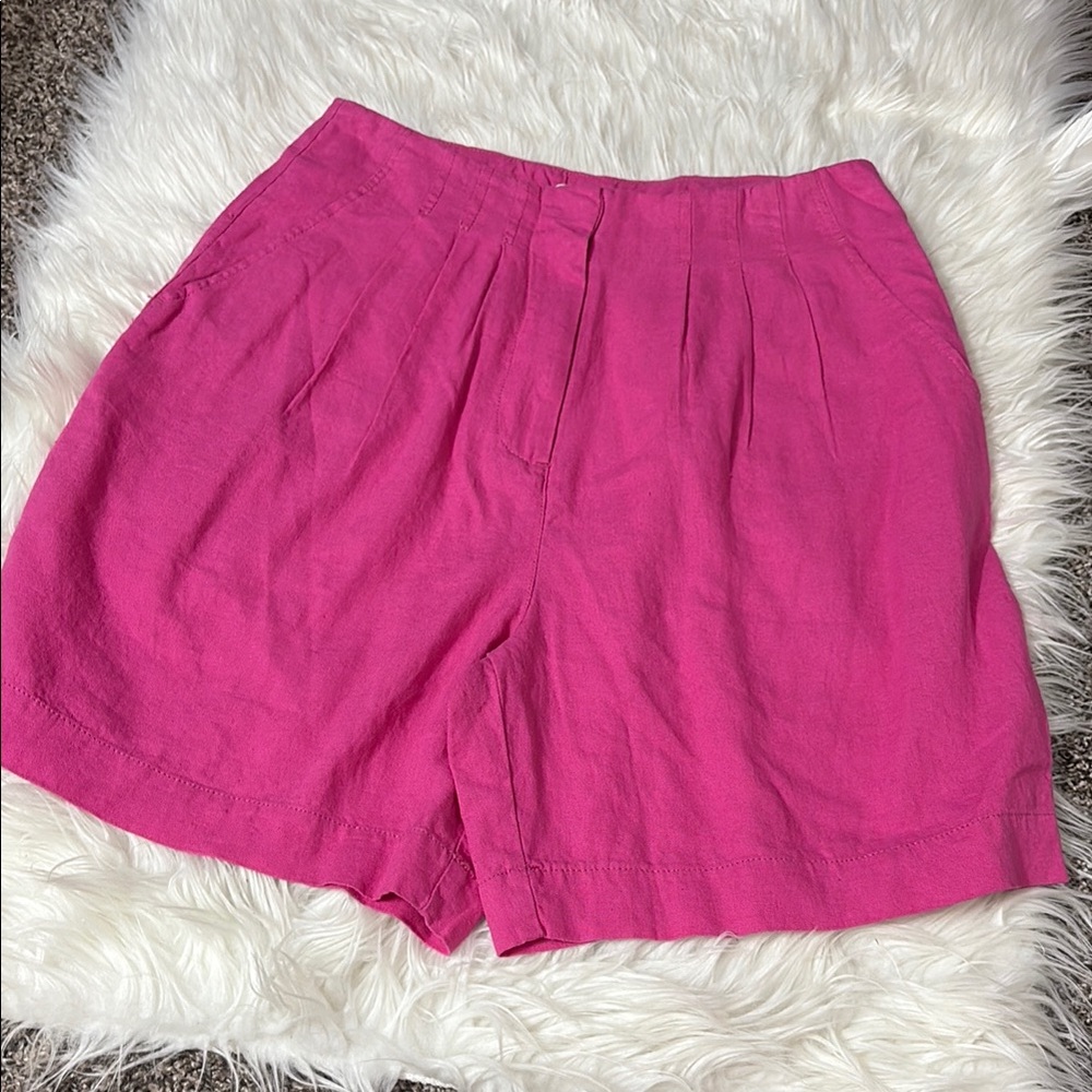 Topshop Pink Linen Blend Shorts Size 4